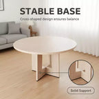 Table à manger ronde moderne à 7 pieds, table de cuisine robuste de 42 pouces pour coin petit-déjeuner, appartement ou bureau à domicile, 4 à 6 places