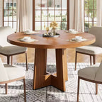 Table à manger ronde moderne à 7 pieds, table de cuisine robuste de 42 pouces pour coin petit-déjeuner, appartement ou bureau à domicile, 4 à 6 places