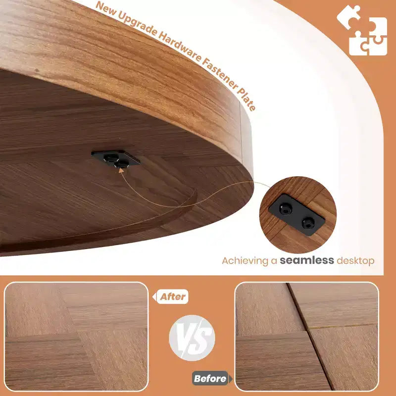 Modern 7-Leg Round Dining Table, 42 Inch Sturdy Kitchen Table for Breakfast Nook, Apartment, or Home Office, Seats 4-6