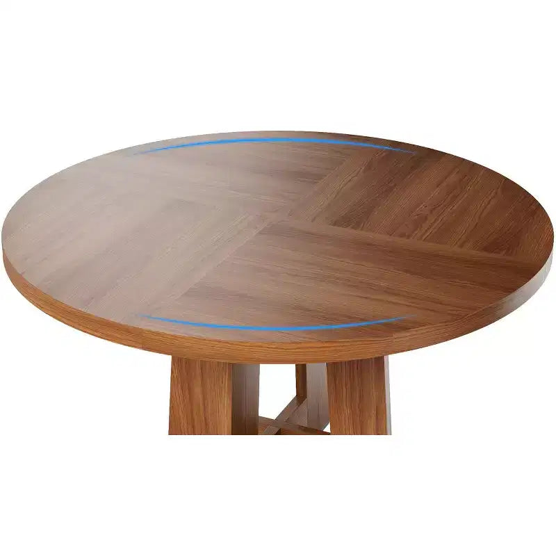 Modern 7-Leg Round Dining Table, 42 Inch Sturdy Kitchen Table for Breakfast Nook, Apartment, or Home Office, Seats 4-6