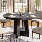 Table à manger ronde moderne à 7 pieds, table de cuisine robuste de 42 pouces pour coin petit-déjeuner, appartement ou bureau à domicile, 4 à 6 places
