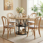 Table à manger ronde moderne à 7 pieds, table de cuisine robuste de 42 pouces pour coin petit-déjeuner, appartement ou bureau à domicile, 4 à 6 places