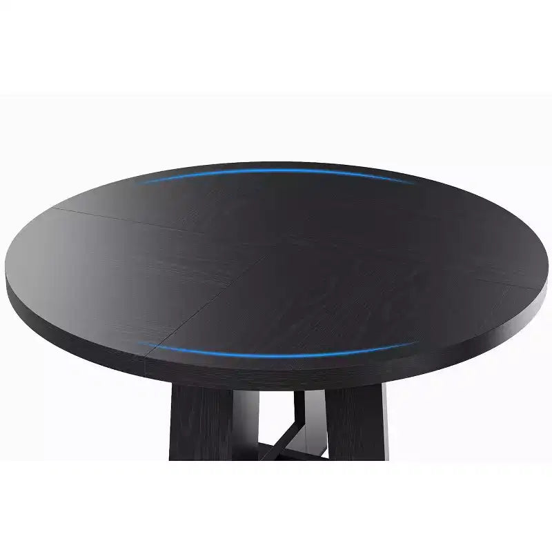 Modern 7-Leg Round Dining Table, 42 Inch Sturdy Kitchen Table for Breakfast Nook, Apartment, or Home Office, Seats 4-6