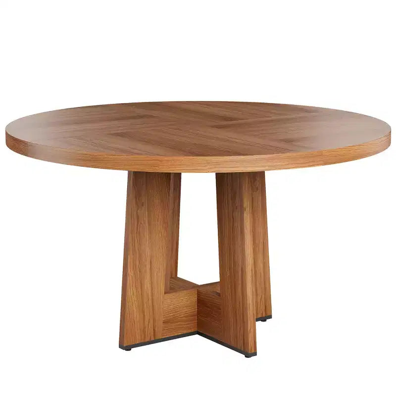 Modern 7-Leg Round Dining Table, 42 Inch Sturdy Kitchen Table for Breakfast Nook, Apartment, or Home Office, Seats 4-6