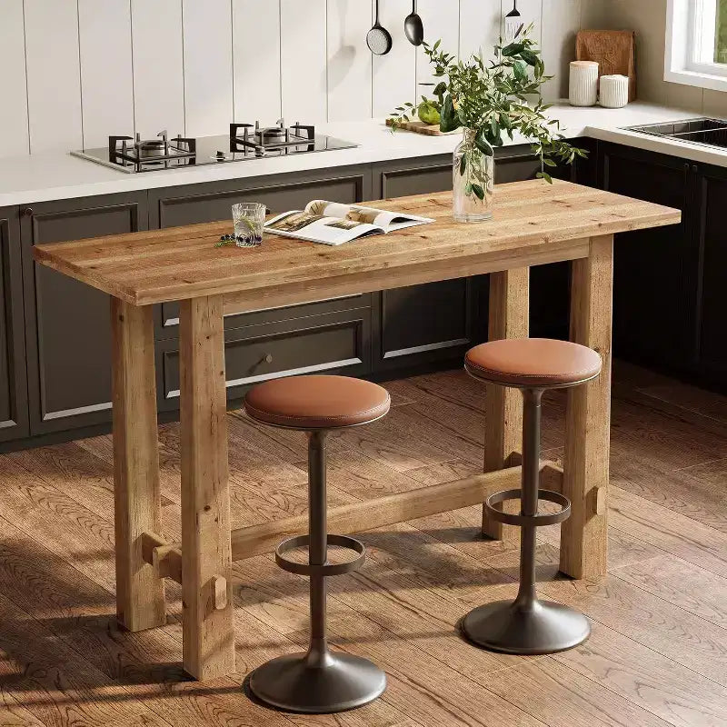 63-Inch Solid Wood Bar Height Pub Table for Kitchen, Café or Restaurant