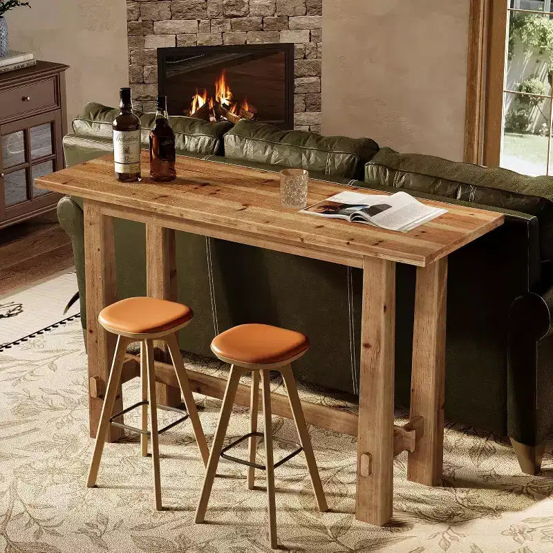 63-Inch Solid Wood Bar Height Pub Table for Kitchen, Café or Restaurant