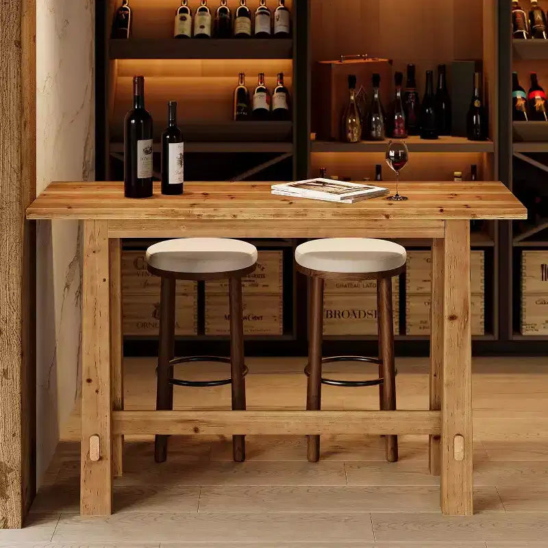 63-Inch Solid Wood Bar Height Pub Table for Kitchen, Café or Restaurant