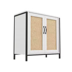 Sideboard Buffet , Storage Cabinet for Dining Room, Living Room, Entryway Storage Spacious Storage Cabinet with 2 Rattan Decorated Doors,