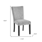 Ensemble de deux chaises de salle à manger capitonnées gris clair et noir