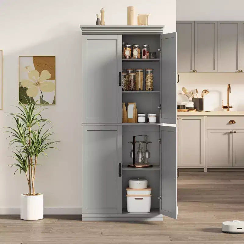 Freestanding Kitchen Pantry Storage Cabinet, 70 in Cupboard with Doors and Adjustable Shelves