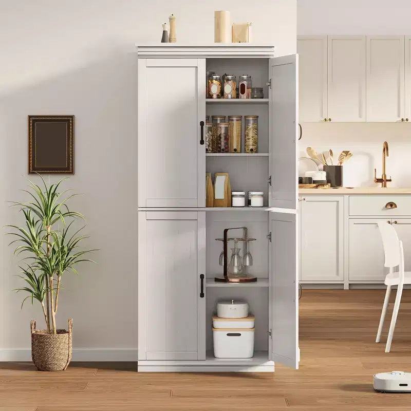 Freestanding Kitchen Pantry Storage Cabinet, 70 in Cupboard with Doors and Adjustable Shelves
