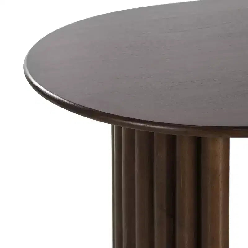 79" Oval Dining Table for 6-8 with Arc-Shaped Edge Top and Striped Base, Modern Farmhouse Kitchen Table for Dining Room