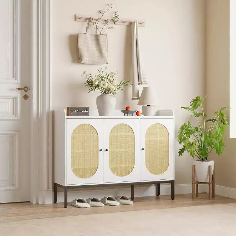 8-Tier Shoe Cabinet with 3 Doors, Freestanding Shoe Storage Organizer with Adjustable Shelves