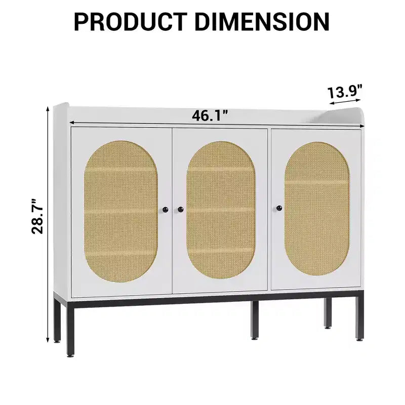 8-Tier Shoe Cabinet with 3 Doors, Freestanding Shoe Storage Organizer with Adjustable Shelves