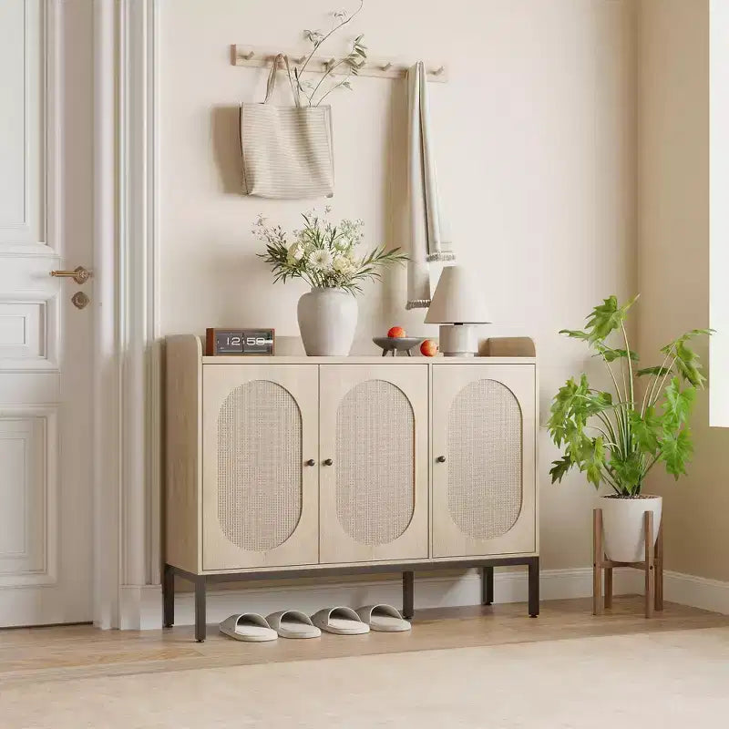 8-Tier Shoe Cabinet with 3 Doors, Freestanding Shoe Storage Organizer with Adjustable Shelves