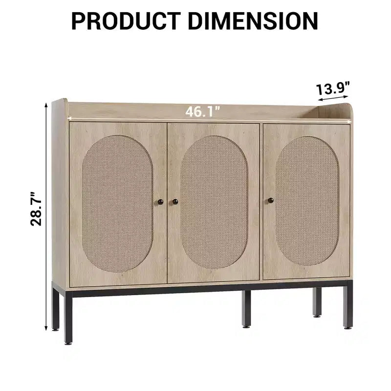 8-Tier Shoe Cabinet with 3 Doors, Freestanding Shoe Storage Organizer with Adjustable Shelves
