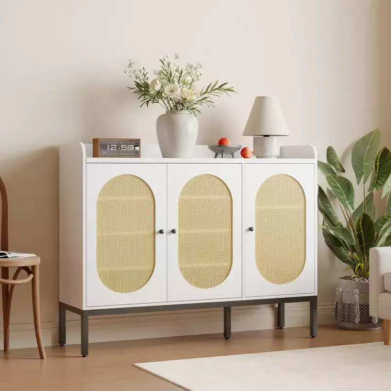 Meuble à chaussures 8 niveaux avec 3 portes, organisateur de rangement de chaussures autoportant avec étagères réglables