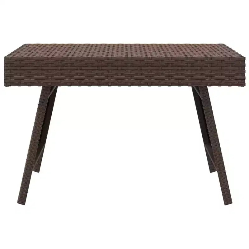 Side Table Brown PE Rattan, Powder-Coated Steel, Compact Foldable