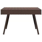 Table d'appoint en rotin PE marron, acier thermolaqué, compacte et pliable