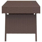 Table d'appoint en rotin PE marron, acier thermolaqué, compacte et pliable
