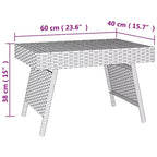 Table d'appoint en rotin PE marron, acier thermolaqué, compacte et pliable