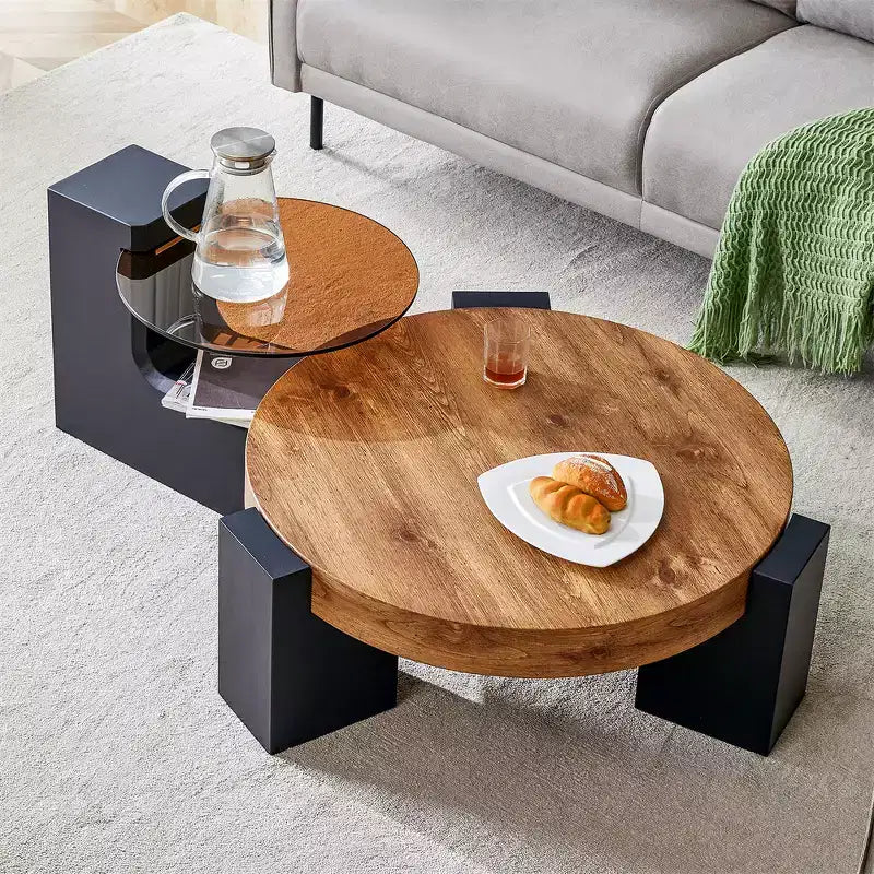 2-Tier Detachable Coffee Table, Space-Saving End Table for Living Room/Bedroom