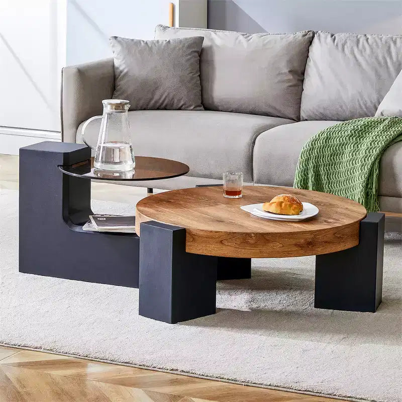 2-Tier Detachable Coffee Table, Space-Saving End Table for Living Room/Bedroom