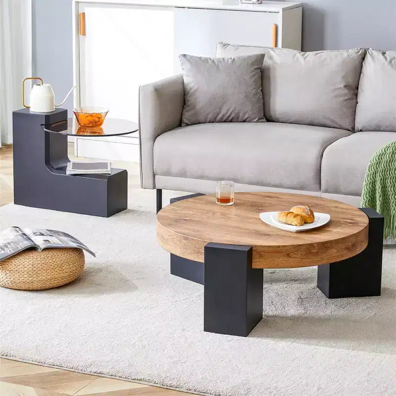 2-Tier Detachable Coffee Table, Space-Saving End Table for Living Room/Bedroom