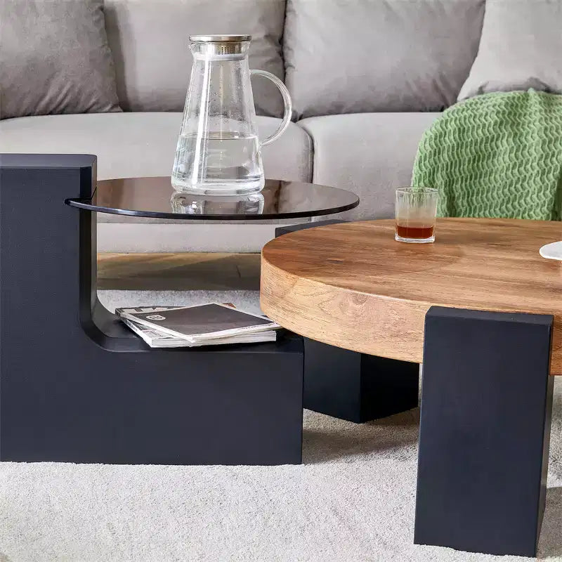 2-Tier Detachable Coffee Table, Space-Saving End Table for Living Room/Bedroom