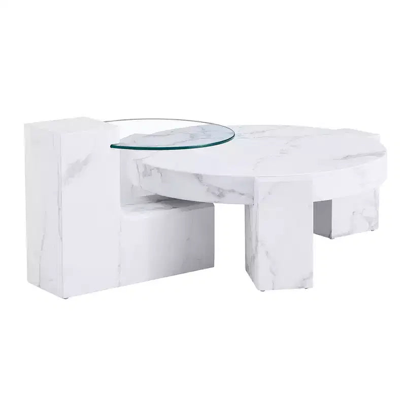 2-Tier Detachable Coffee Table, Space-Saving End Table for Living Room/Bedroom