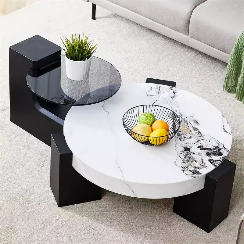2-Tier Detachable Coffee Table, Space-Saving End Table for Living Room/Bedroom