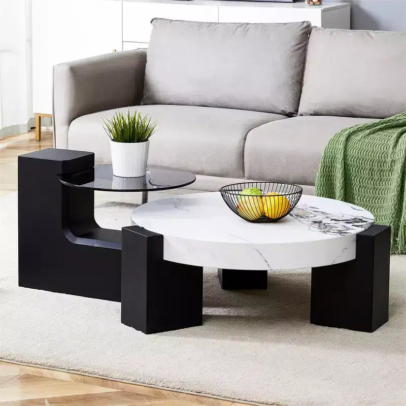 2-Tier Detachable Coffee Table, Space-Saving End Table for Living Room/Bedroom