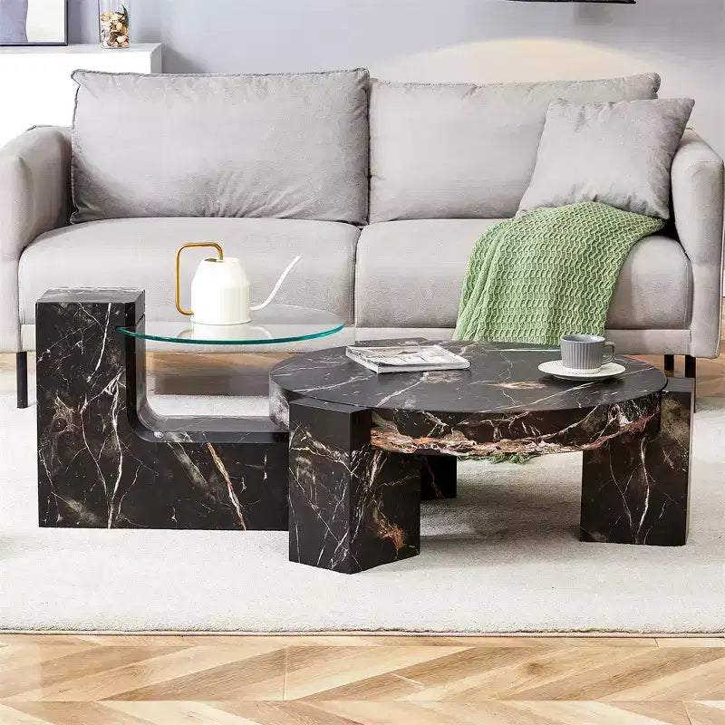 2-Tier Detachable Coffee Table, Space-Saving End Table for Living Room/Bedroom