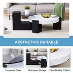 Table basse détachable à 2 niveaux, table d'appoint peu encombrante pour salon/chambre