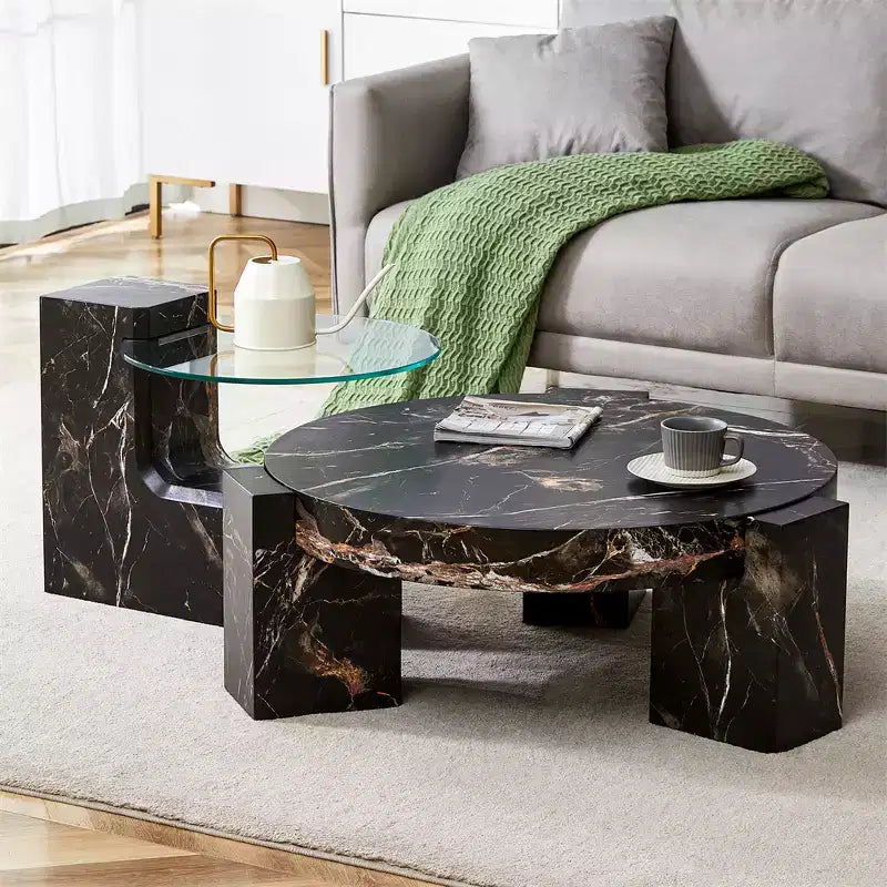 2-Tier Detachable Coffee Table, Space-Saving End Table for Living Room/Bedroom