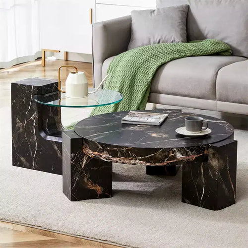 2-Tier Detachable Coffee Table, Space-Saving End Table for Living Room/Bedroom