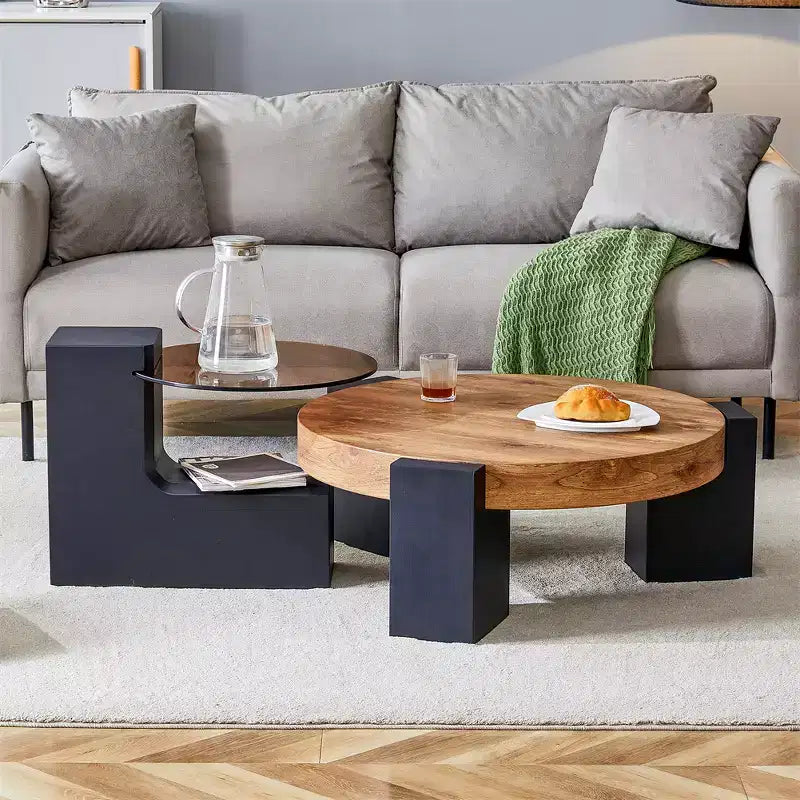 2-Tier Detachable Coffee Table, Space-Saving End Table for Living Room/Bedroom