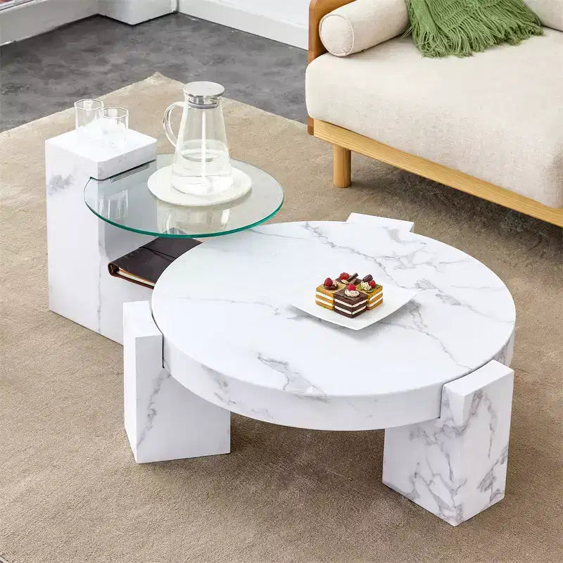 2-Tier Detachable Coffee Table, Space-Saving End Table for Living Room/Bedroom