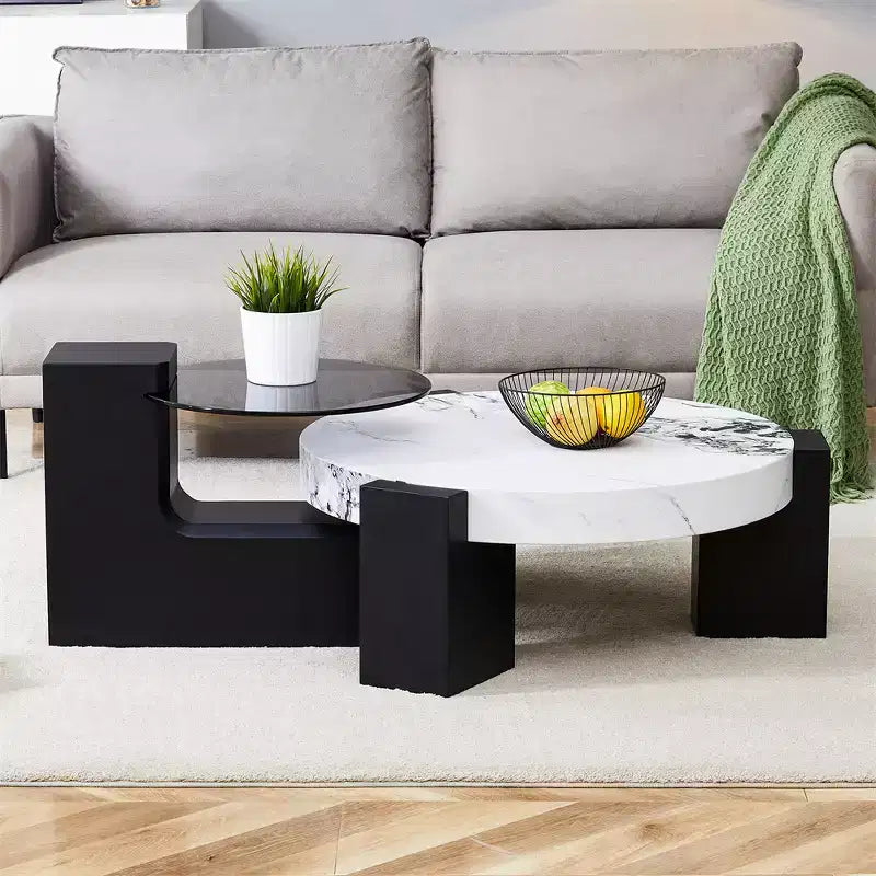 2-Tier Detachable Coffee Table, Space-Saving End Table for Living Room/Bedroom