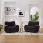 Fauteuil de salon moderne surdimensionné en chenille avec accoudoir, canapé simple à assise profonde pour salon, appartement, chambre d'amis