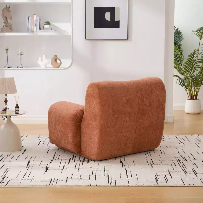 Modern Oversized Chenille Sofa Chair with Armrest, Deep Seat Single Sofa for Living Room, Apartment, Guestroom