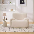 Fauteuil de salon moderne surdimensionné en chenille avec accoudoir, canapé simple à assise profonde pour salon, appartement, chambre d'amis