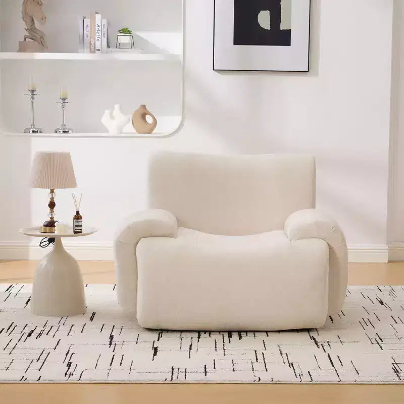 Modern Oversized Chenille Sofa Chair with Armrest, Deep Seat Single Sofa for Living Room, Apartment, Guestroom