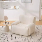 Fauteuil de salon moderne surdimensionné en chenille avec accoudoir, canapé simple à assise profonde pour salon, appartement, chambre d'amis