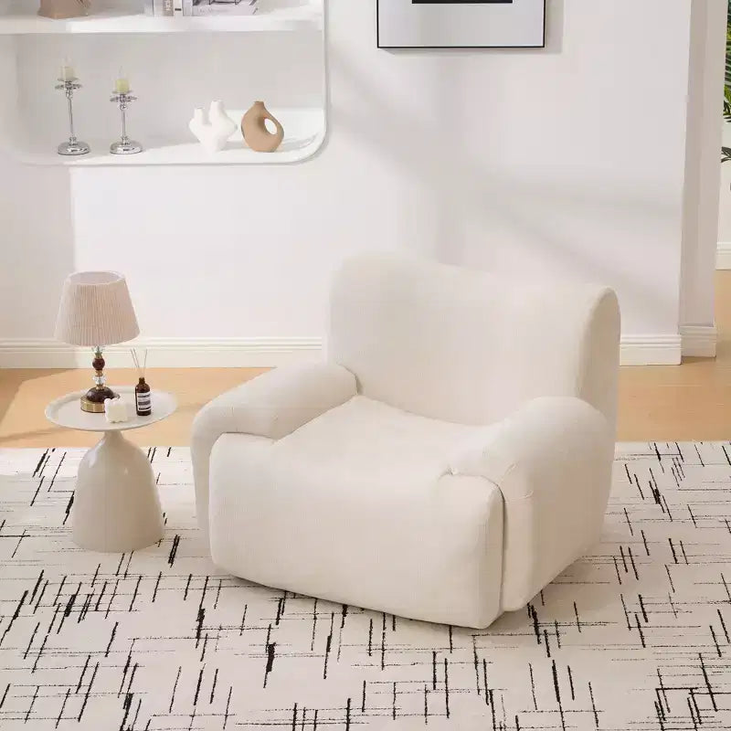 Modern Oversized Chenille Sofa Chair with Armrest, Deep Seat Single Sofa for Living Room, Apartment, Guestroom