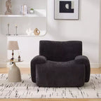 Fauteuil de salon moderne surdimensionné en chenille avec accoudoir, canapé simple à assise profonde pour salon, appartement, chambre d'amis