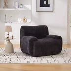 Fauteuil de salon moderne surdimensionné en chenille avec accoudoir, canapé simple à assise profonde pour salon, appartement, chambre d'amis