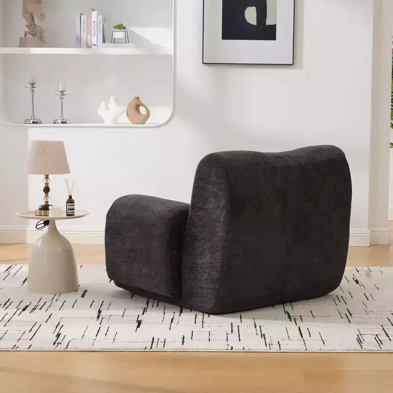 Modern Oversized Chenille Sofa Chair with Armrest, Deep Seat Single Sofa for Living Room, Apartment, Guestroom