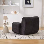 Fauteuil de salon moderne surdimensionné en chenille avec accoudoir, canapé simple à assise profonde pour salon, appartement, chambre d'amis