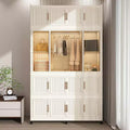 Portable Wardrobe Closet with Magnetic Door & Hanging Rod